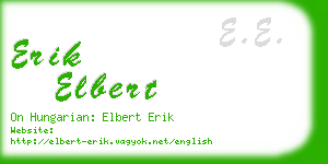 erik elbert business card